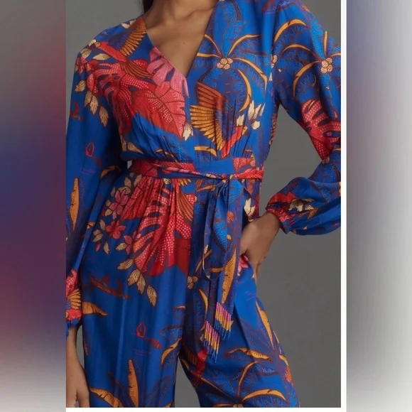 Farm Rio x Anthropologie Tropical Jumpsuit Size XS NWT - Picture 5 of 17
